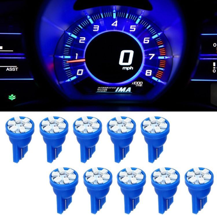 No. 7 - Cciyu Super Blue Wedge Side T10 LED Speedometer Instrument Light - 2