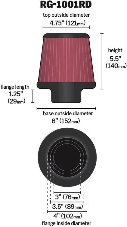 No. 9 - K&N Universal Clamp-On Air Filter - 5