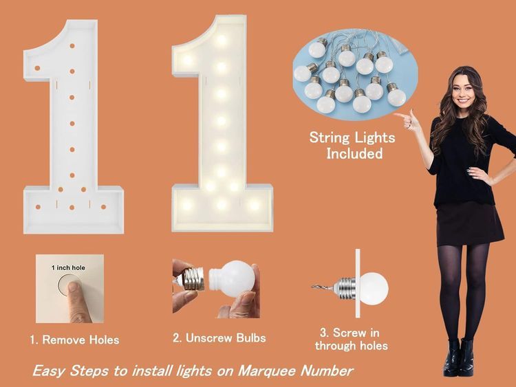 No. 6 - Merry Mosaics 4FT Marquee Light Up Numbers Letters - 4