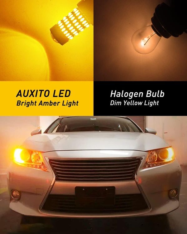 No. 2 - AUXITO 3157 LED Bulbs Amber for Turn Signal Side Marker Lights - 4