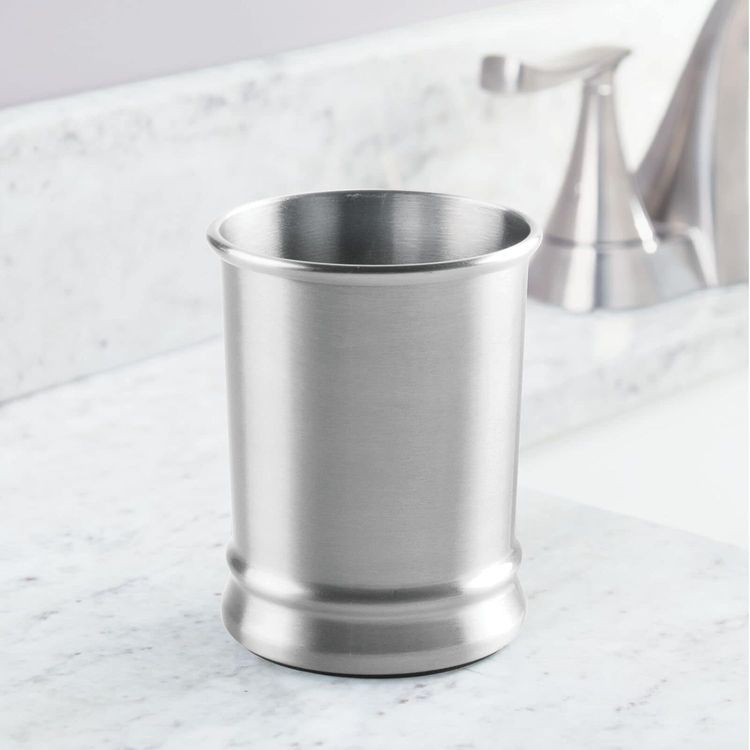 No. 6 - mDesign Modern Stainless Steel Bathroom Cup - 3