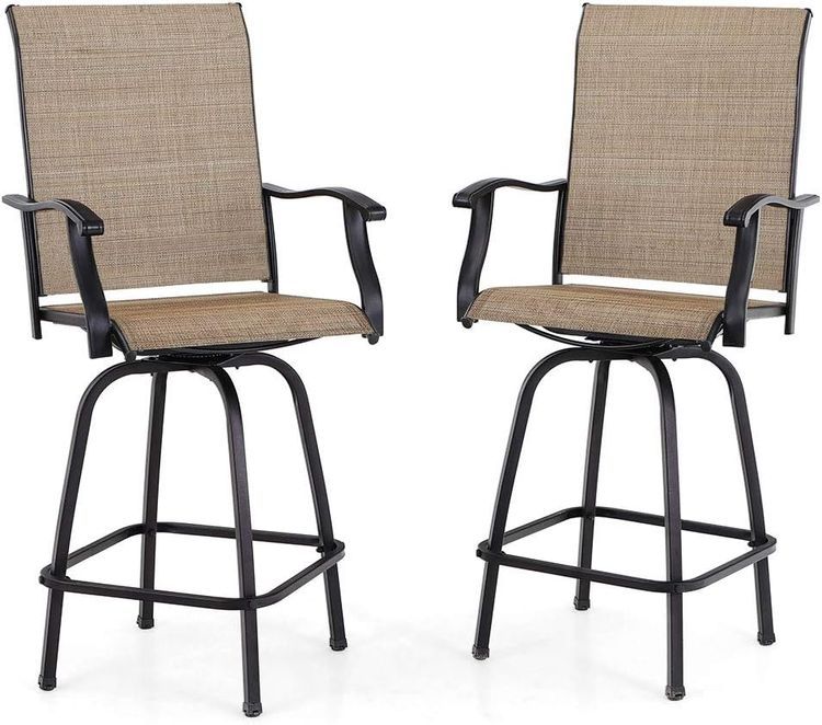 No. 7 - PHI VILLA Patio Swivel Bar Stools Set of 2 - 1