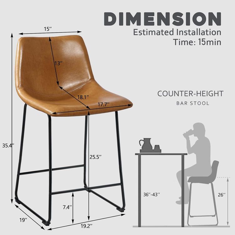 No. 3 - Waleaf 26-Inch Bar Stools - 2