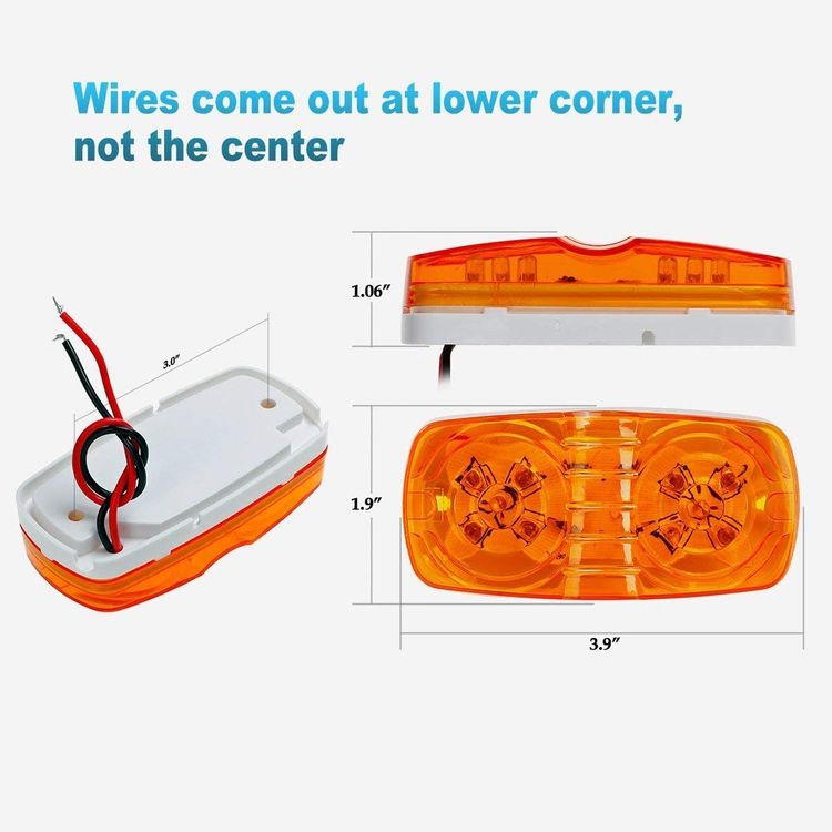 No. 6 - Partsam 14x Trailer RV Marker LED Light Double Bullseye 10 Diodes Clearance Light - 2