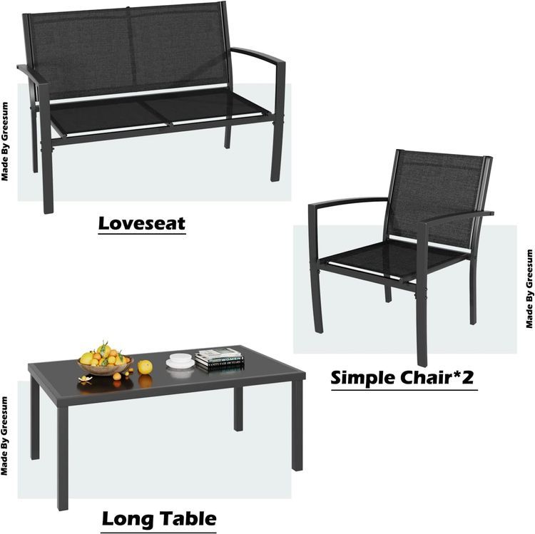 No. 10 - Greesum 4 Pieces Patio Furniture Set - 4