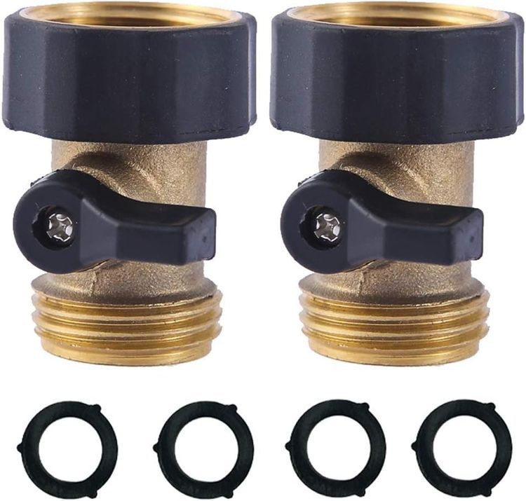 No. 9 - HQMPC Heavy Duty Brass Shut Off Valve Garden Hose Shut Off Valve Garden Hose Connector - 1