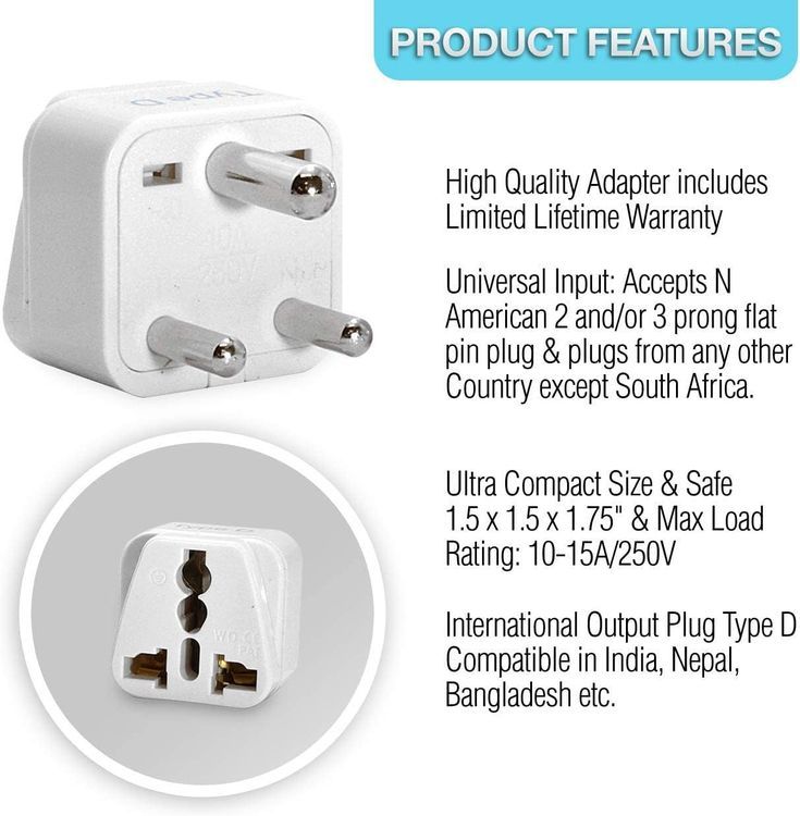 No. 10 - Ceptics India Travel Plug Adapter - 4