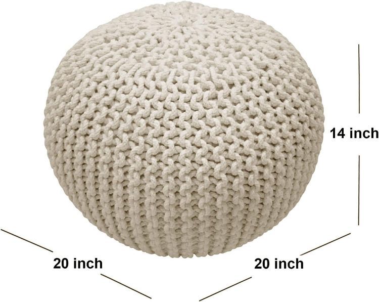 No. 2 - Cotton Knitted Round Pouf - 3