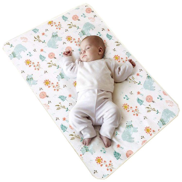 No. 3 - COZUMO Baby Waterproof Bed Pad Bed Wetting Pads Washable - 1