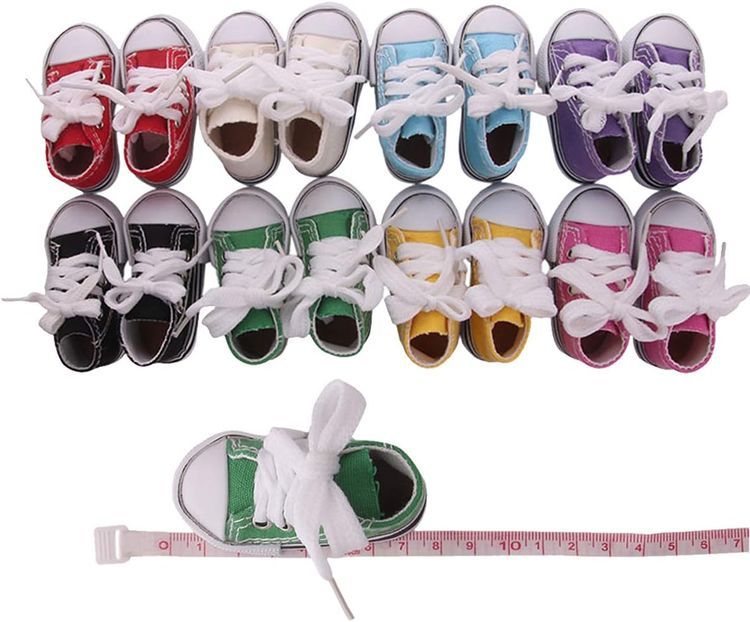 No. 7 - Luckdoll 8 Sets Doll Canvas Shoes - 5