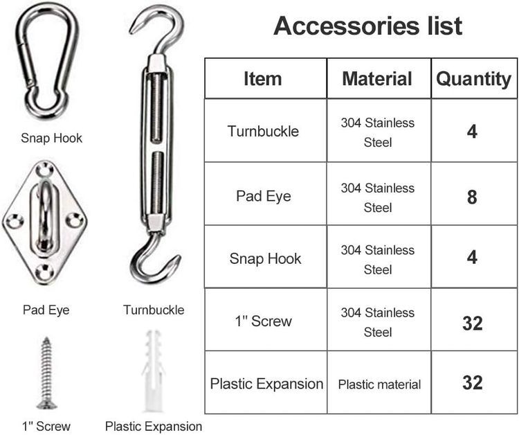 No. 1 - Shade Sail Hardware Kit - 3