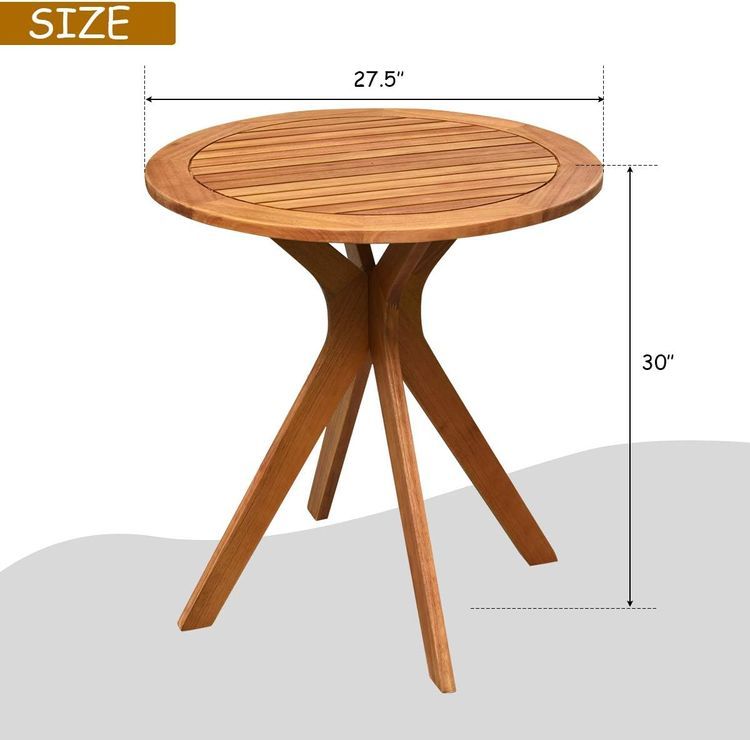 No. 6 - Tangkula Teak Patio Bistro Table - 3