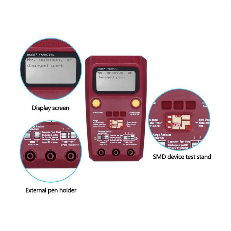 No. 10 - BSIDE ESR02 PRO Digital Transistor SMD Components Tester Diode Triode Capacitance Inductance Multimeter ESR Meter - 2