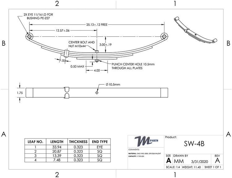 No. 9 - M-Parts SW4B Trailer Spring - 2