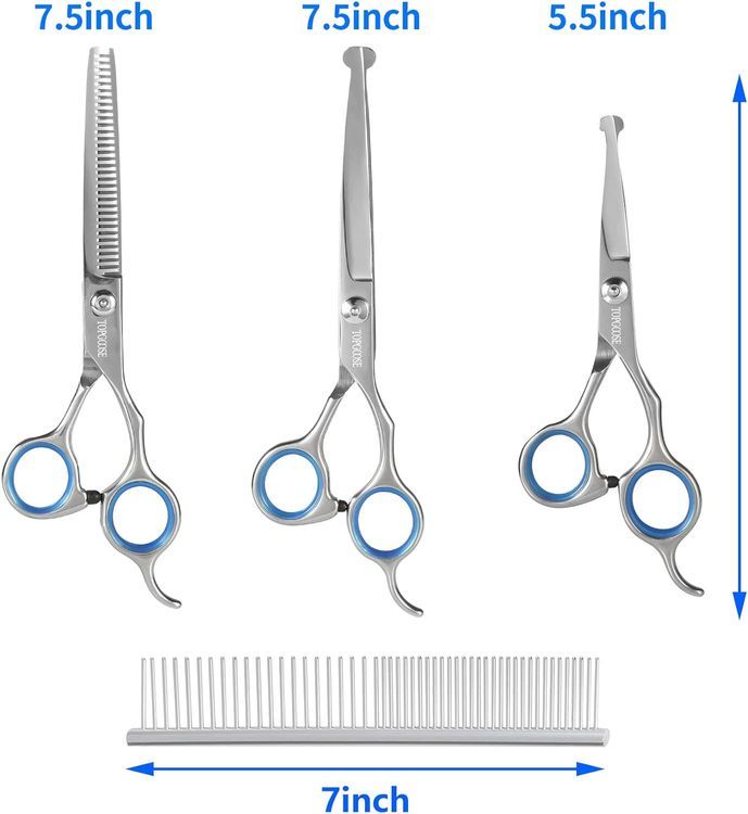 No. 7 - TOPGOOSE Dog Grooming Scissors Set - 4