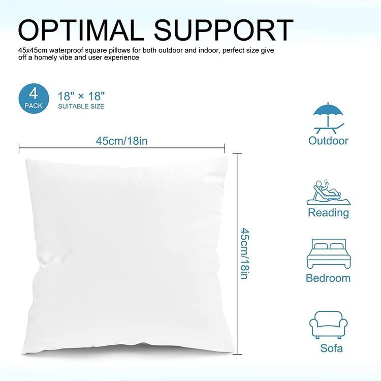 No. 1 - Fixwal Outdoor Pillow Inserts - 4