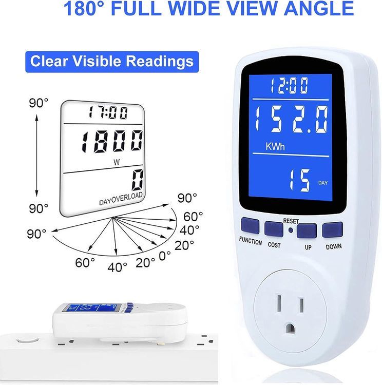 No. 2 - Upgraded Watt Power Meter Plug Home Electrical Usage Monitor Consumption, Energy Voltage Amps Kill Tester - 2