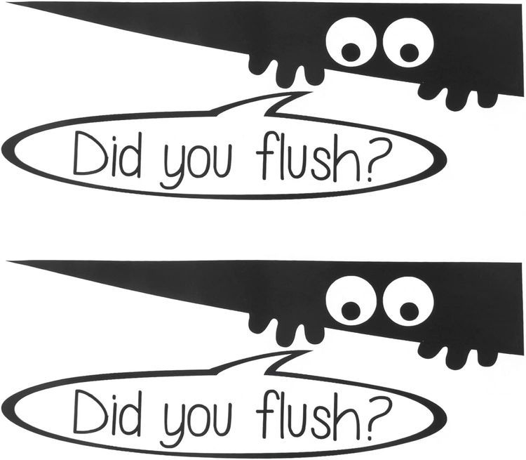 No. 9 - Framendino, 2 Pack Did You Flush Sticker Funny Reminder Toilet Seat Stickers Decals - 1