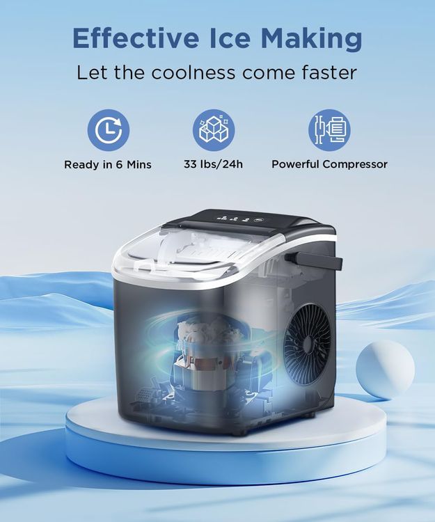 No. 7 - COWSAR Portable Countertop Ice Maker Machine - 2