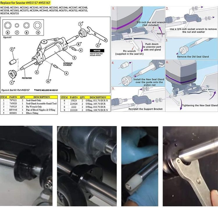 No. 1 - Yoursme Automotive Replacement Power Steering Power Cylinder Kits - 5