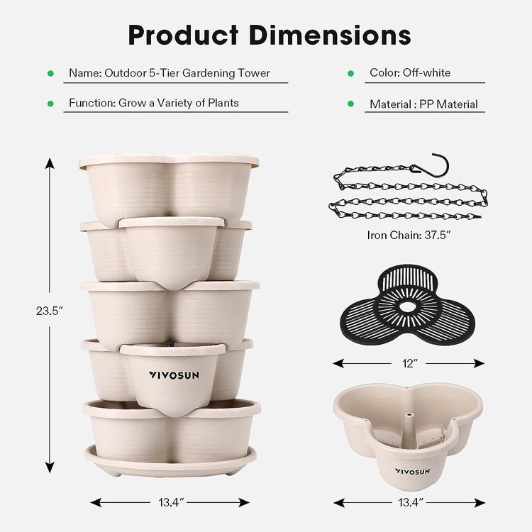 No. 4 - VIVOSUN 5 Tier Vertical Gardening Stackable Planter - 2