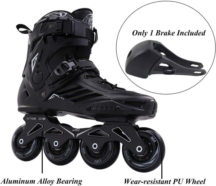 No. 3 - LIKU Black Professional Inline Skates Unisex - 3