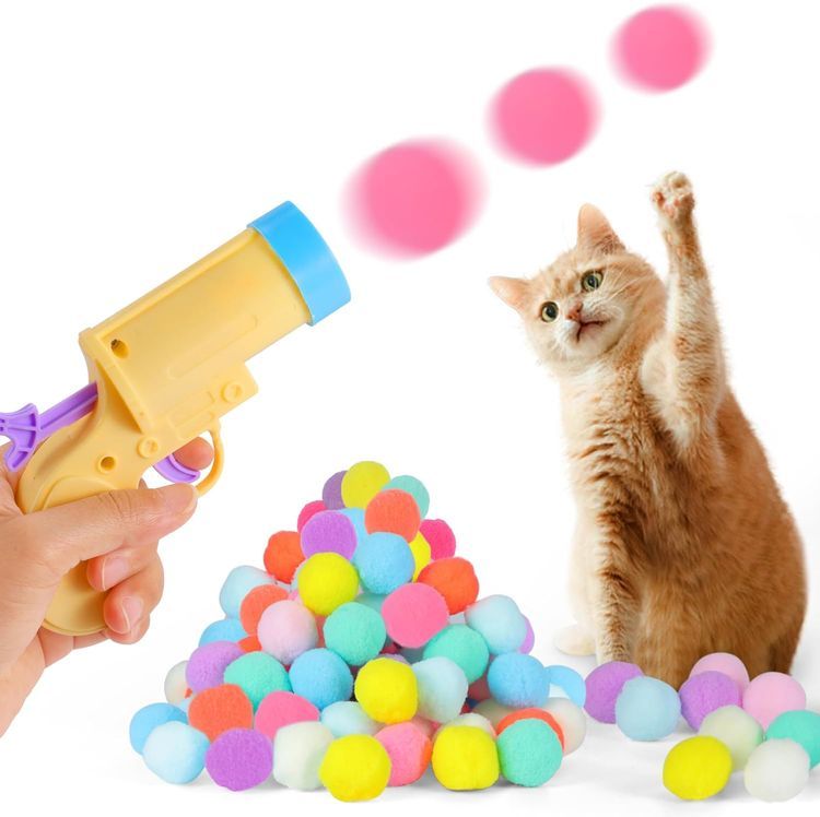 No. 8 - Splarwbk 1 Cat Ball Launcher + 80Pcs Cat Toy Balls - 1