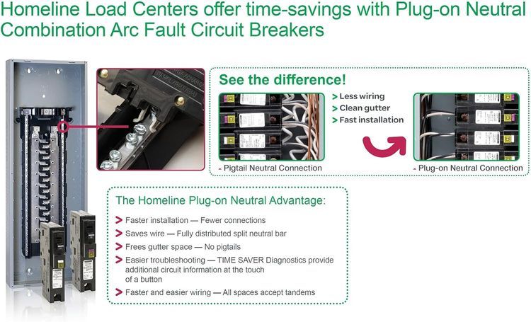 No. 3 - Square D by Schneider Electric Homeline 15 Amp Plug-On Neutral Combination Arc Fault Circuit Breaker - 2