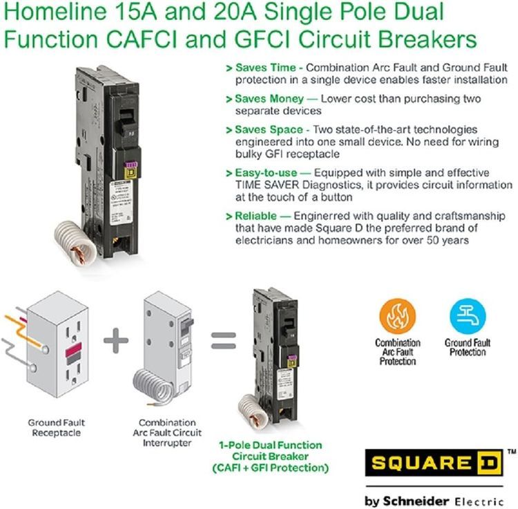 No. 9 - Square D Home line 15 Amp Dual Function Circuit Breaker - 2