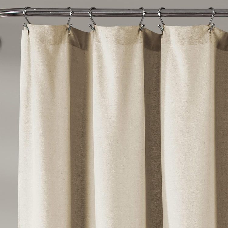 No. 9 - Linen Button Farmhouse Shower Curtain - 3