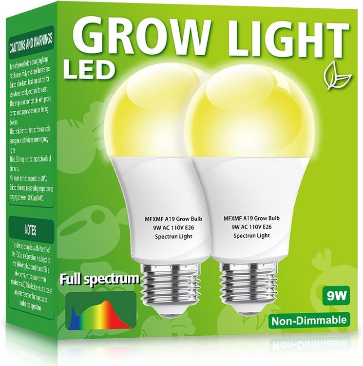 No. 4 - mfxmf 2 Pack LED Grow Light Bulbs - 1