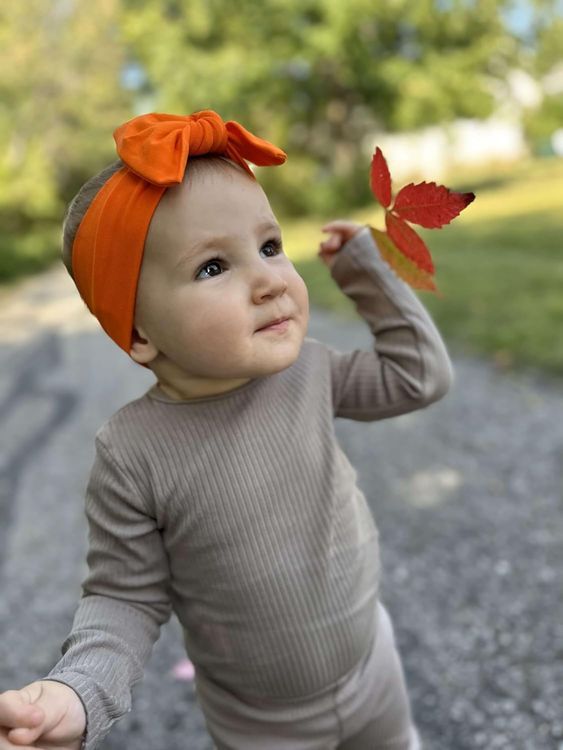 No. 2 - BABYGIZ Baby Girl Headbands-Infant,Toddler Cotton Handmade Hairbands with Bows Child Hair Accessories (Orange) - 4