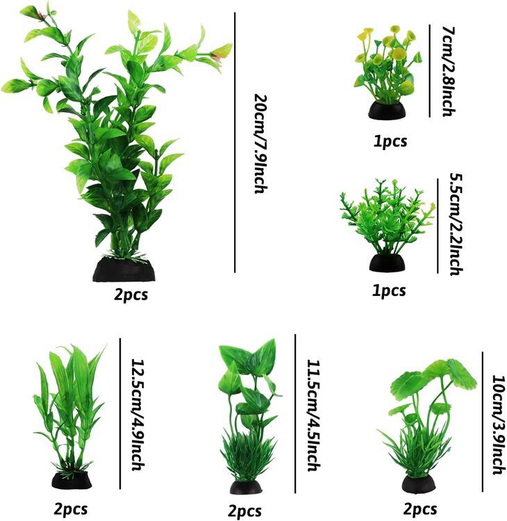 No. 1 - PietyPet Aquarium Décor Plastic Plants - 2