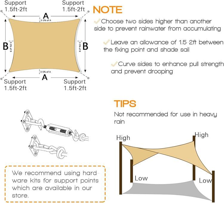 No. 3 - Artpuch 10'x13' Sun Shade Sail - 4