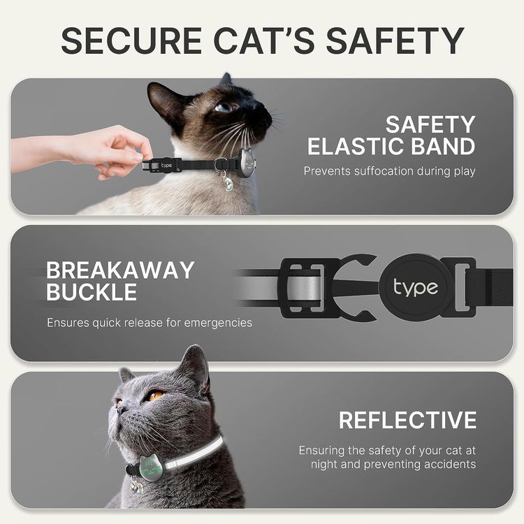 No. 6 - Cat Collar with Airtag Holder - 3