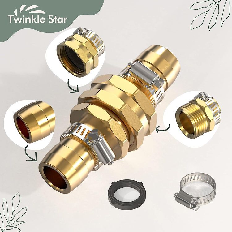 No. 4 - Twinkle Star Garden Hose Repair Connector with Clamps - 3