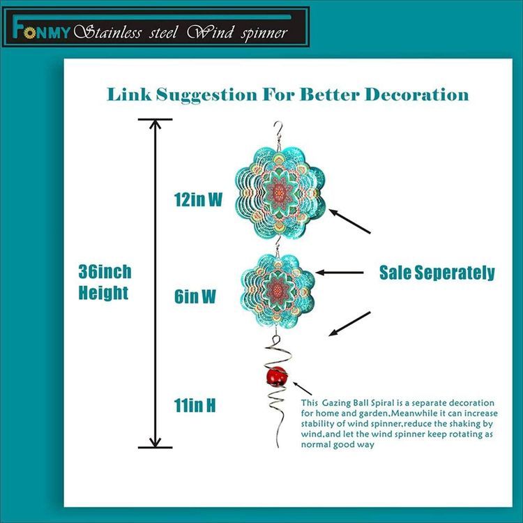 No. 5 - FONMY Stainless Steel Wind Spinner - 5