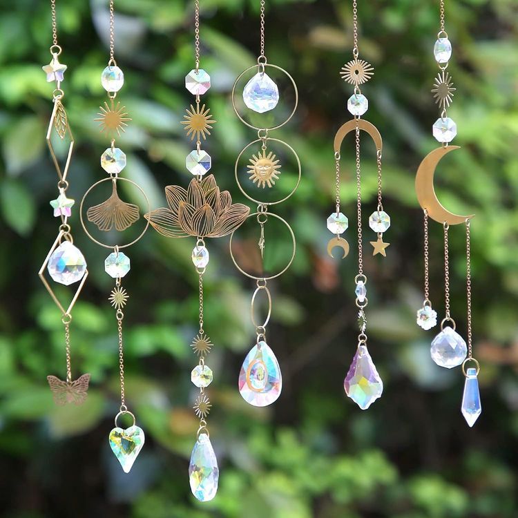 No. 4 - 6Pieces Colorful Crystals Suncatcher Hanging for Window - 1