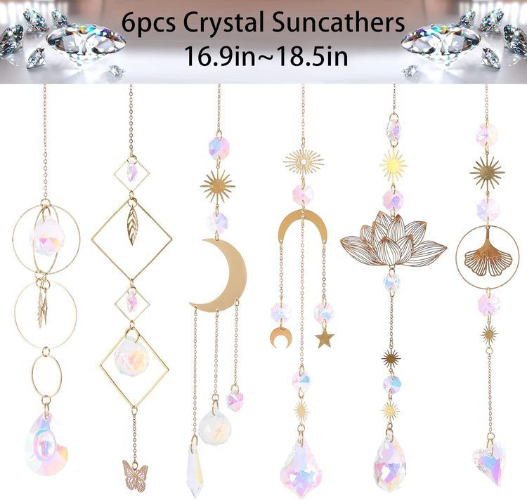 No. 4 - 6Pieces Colorful Crystals Suncatcher Hanging for Window - 2