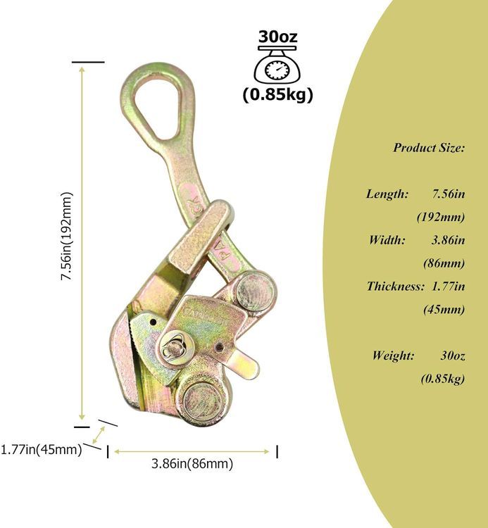 No. 10 - 1T Cable Grips Steel 2204lbs Pulling Tool - 2