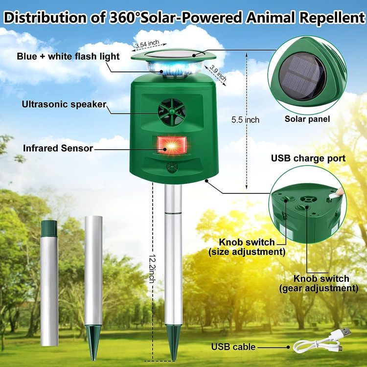 No. 5 - Defendy Ultrasonic Solar Animal Repeller - 5