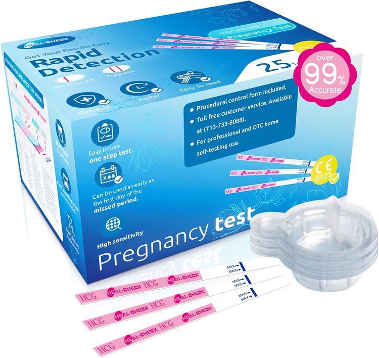 No. 10 - Pregnancy Tests with Cup, 25 Bulk Pregnancy Test Strips - 1