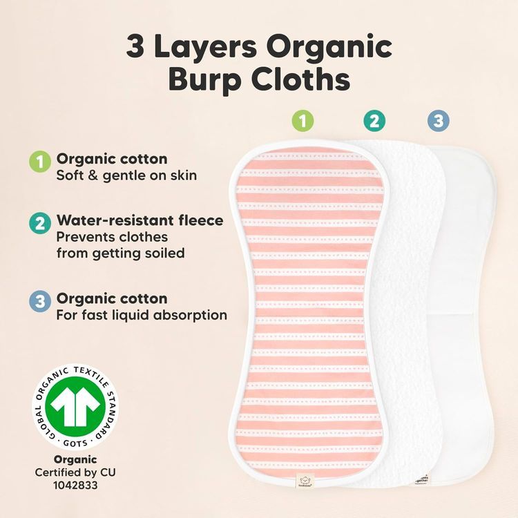 No. 1 - 5-Pack Organic Burp Cloths - 4