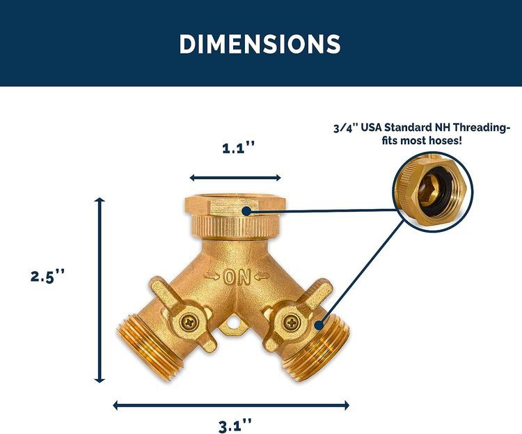 No. 5 - Morvat Heavy Duty Brass 2 way Y Splitter - 4