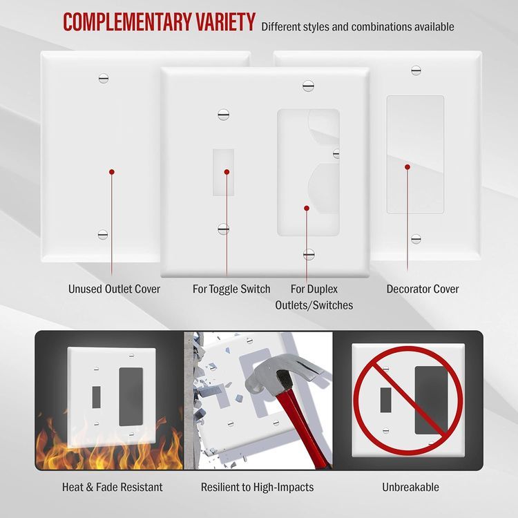 No. 6 - Enerlites Decorator/Toggle Switch Wall Plate - 5