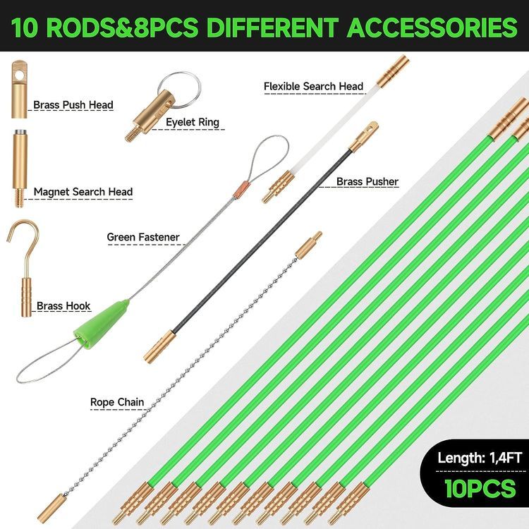 No. 3 - Fiberglass Running Electrical Wire Cable Glow Rods - 3