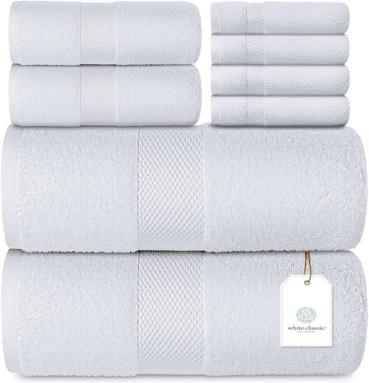 No. 9 - White Classic Bath Towel Set - 1