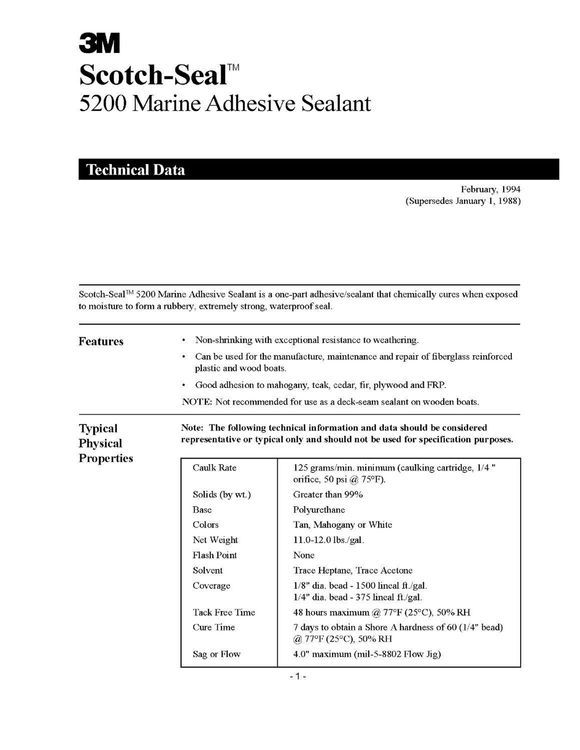 No. 6 - 3M Talc Marine Adhesive Sealant 5200 - 4