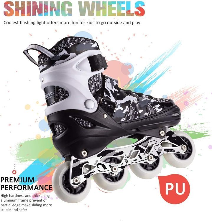 No. 8 - Kuxuan Skates Adjustable Inline Skates for Kids and Youth - 3