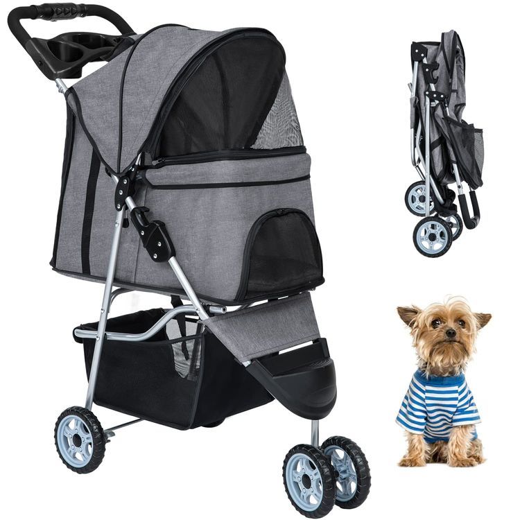 No. 8 - BestPet Pet Stroller Dog Cat Jogger Stroller - 1